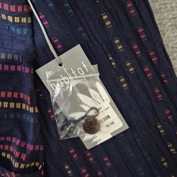 NWT Habitat Women's Cotton Blend Multicolor Crinkle Button Tunic Shirt XXL - Picture 3 of 9